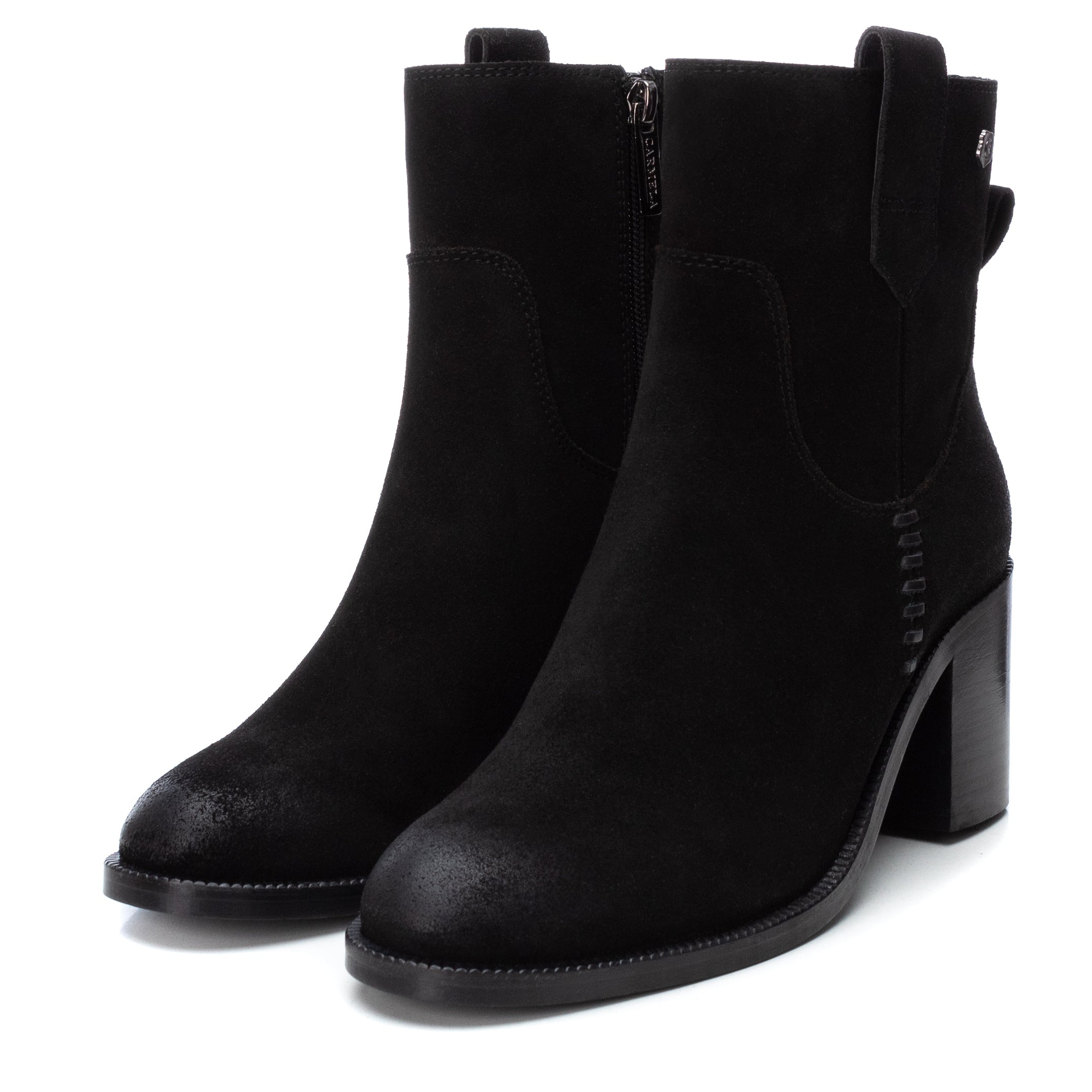 Carmela 16006003 bottines suède noir talon 7 cm
