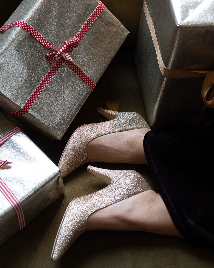 Dessine Moi Un Soulier escarpin pointu paillettes champagne