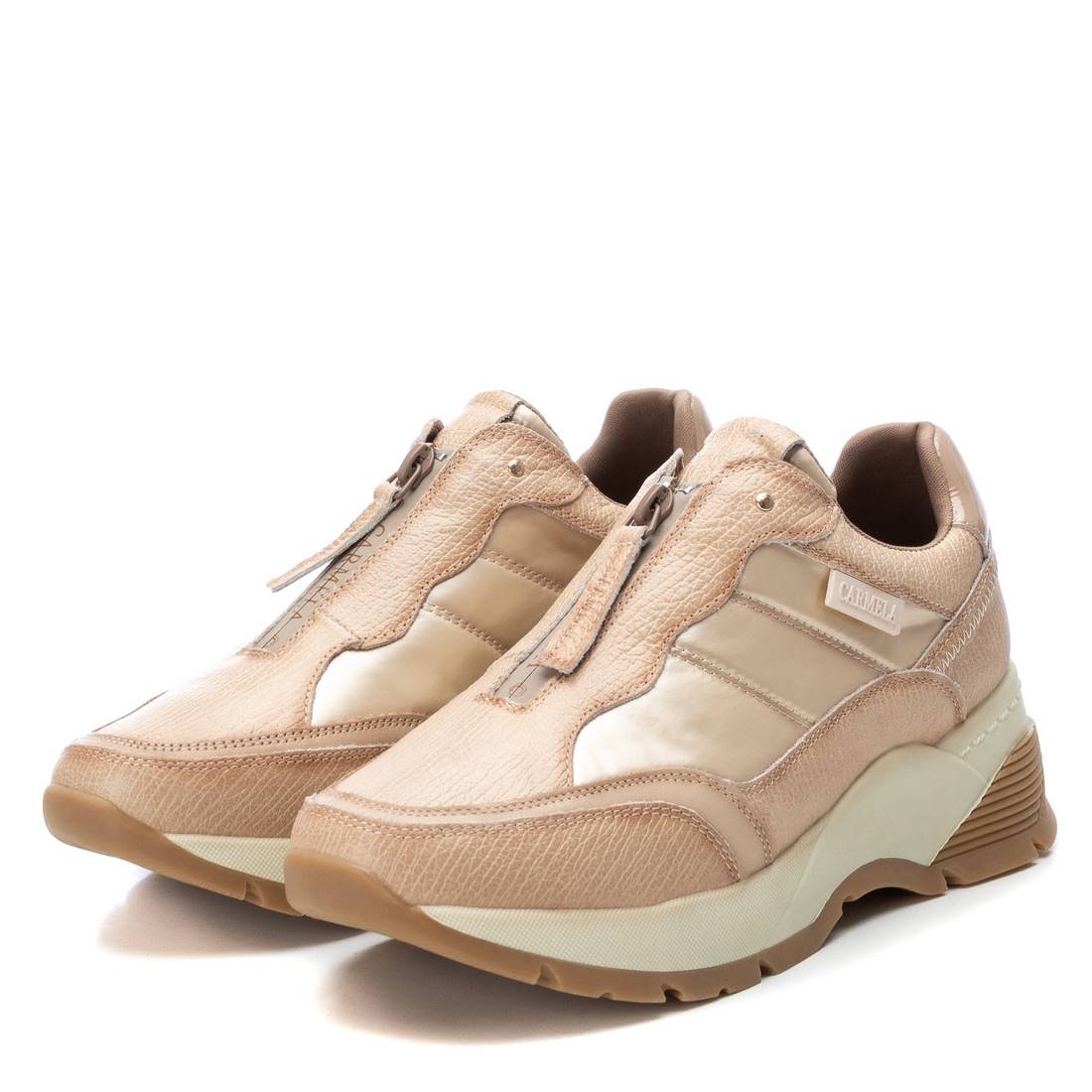 Carmela 16116704 basket femme marron cuir nylon zip