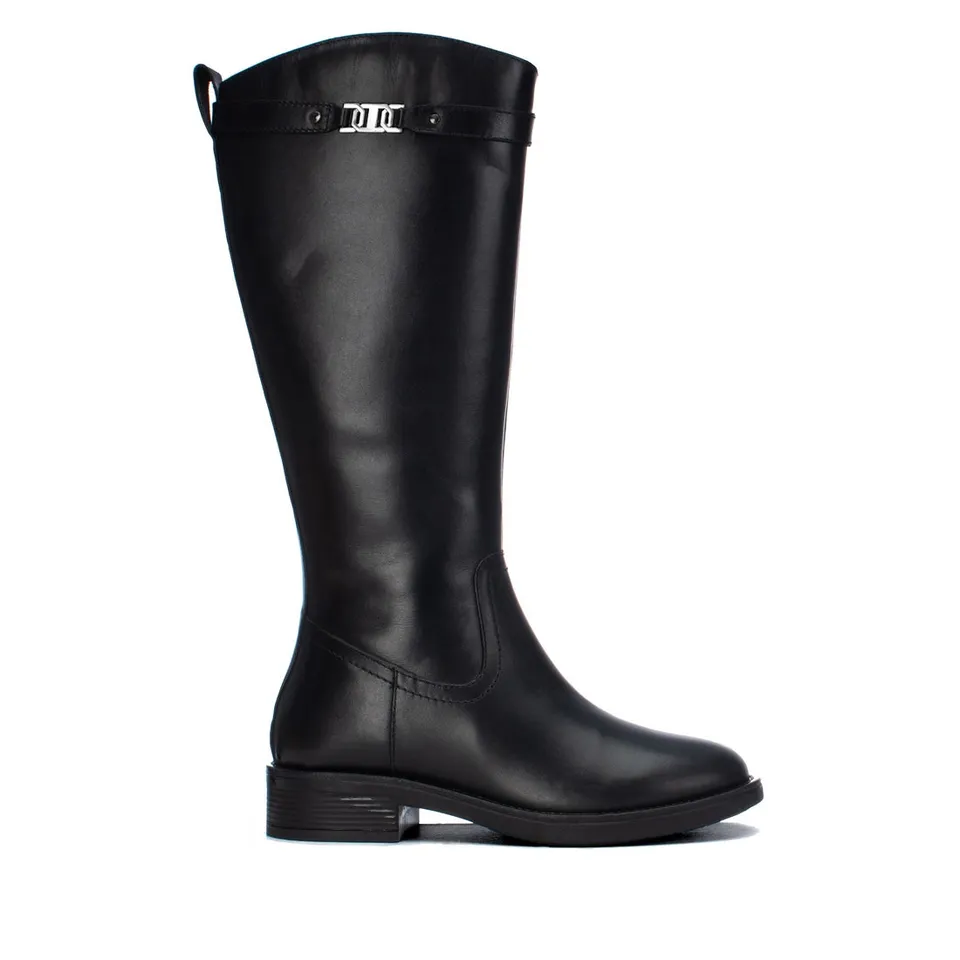 Carmela 16412501 bottes femme noires cuir plates