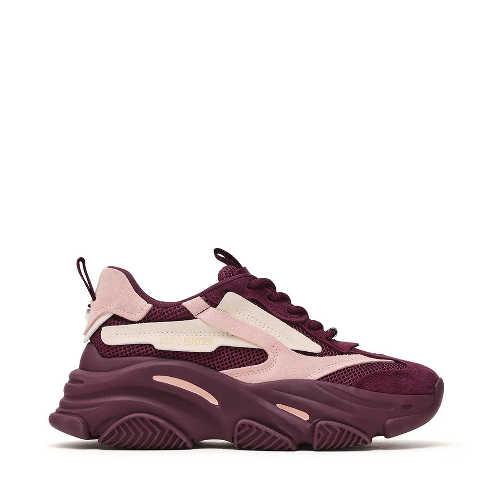 Steve Madden Possession-E baskets femme bordeaux rose plateforme 7 cm