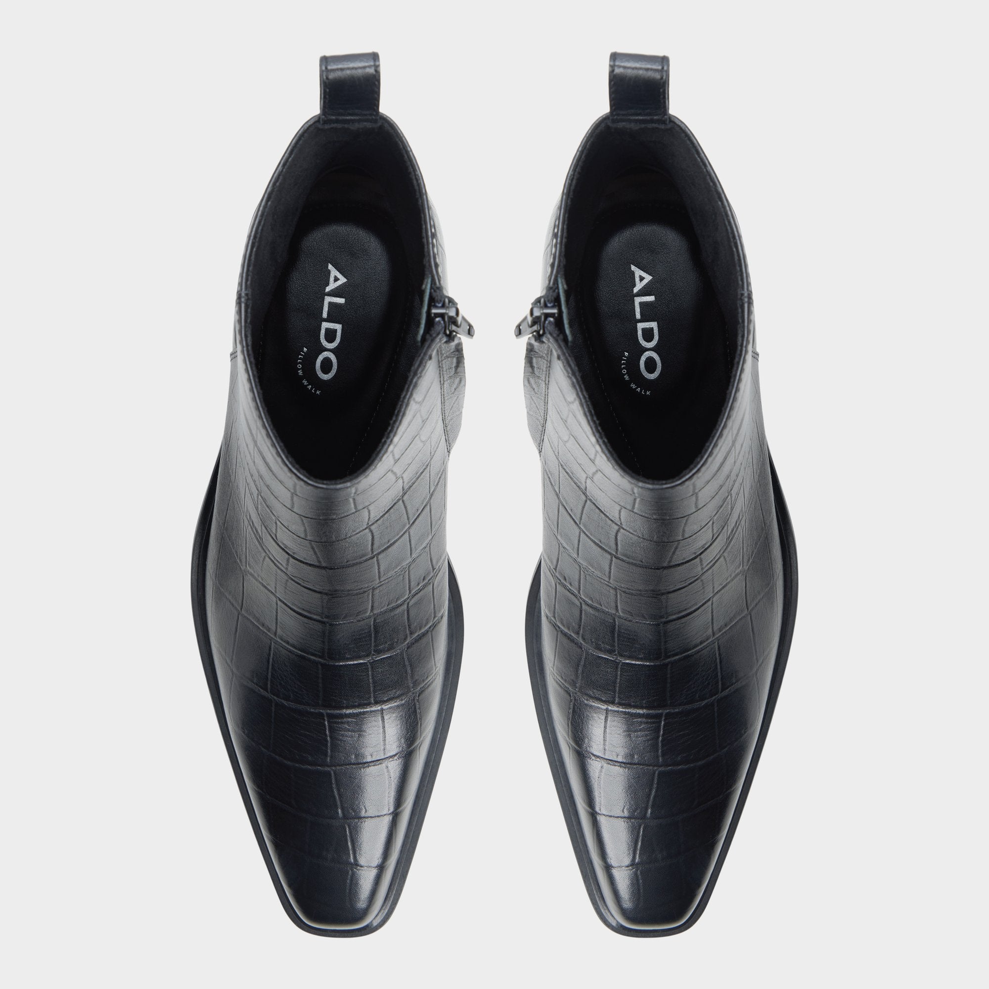 ALDO Brazos bottes western noires cuir croco