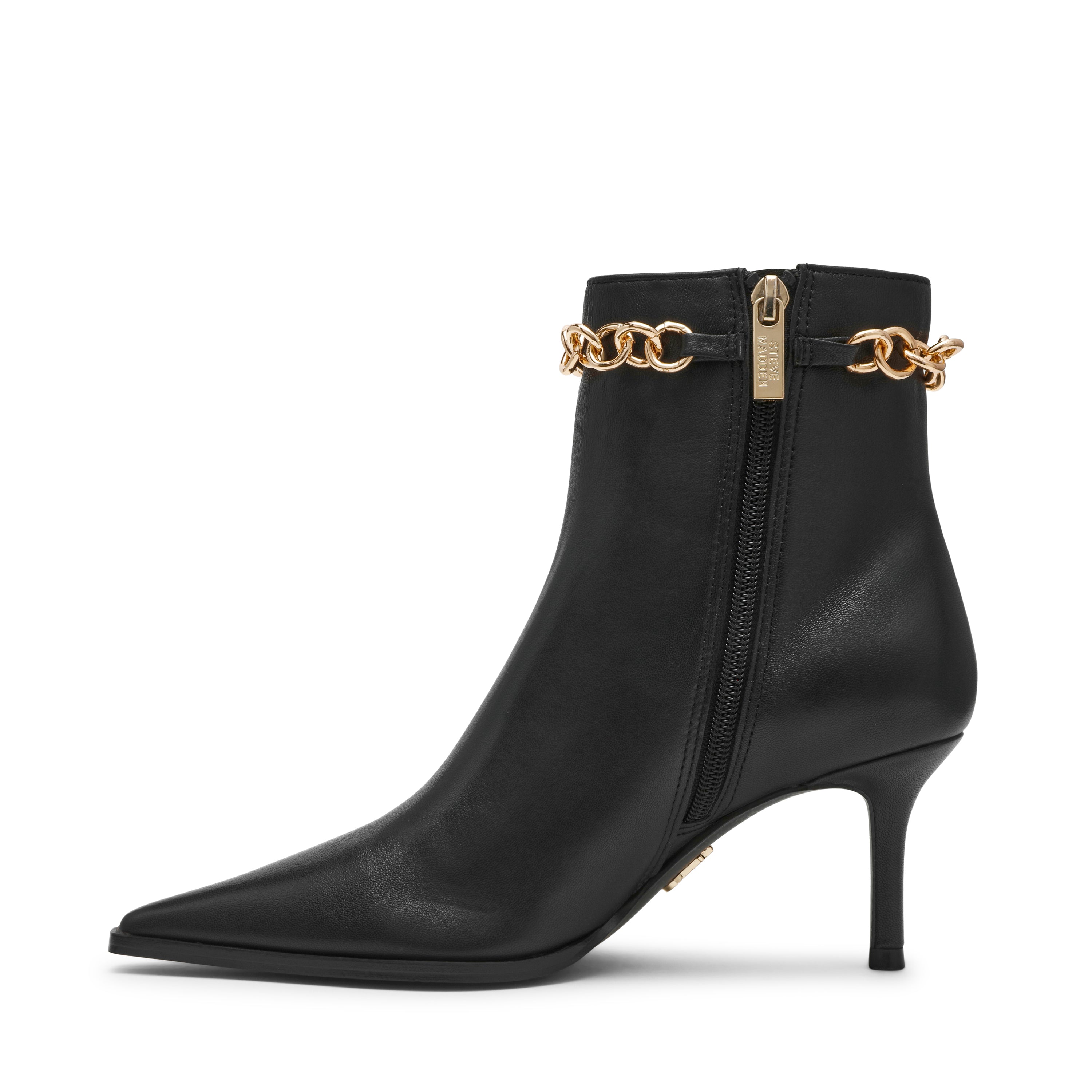 Steve Madden Link In Bootie bottine cuir noir talon 5 cm