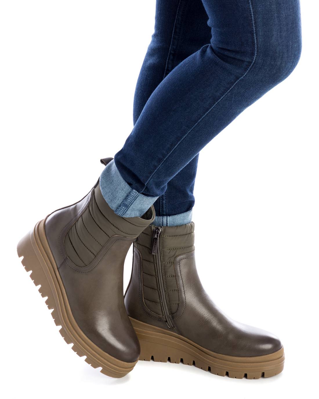 Carmela 16032602 bottine cuir vert plateforme 5 cm