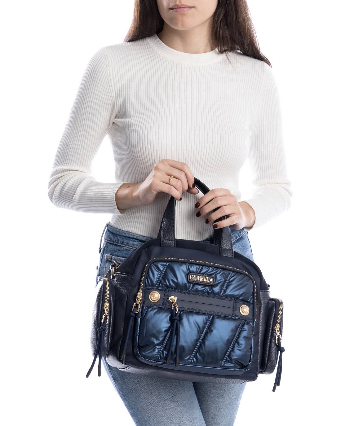 Carmela 18611003 sac bandoulière bleu textile