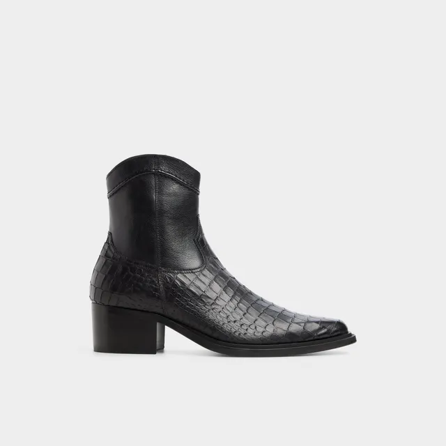ALDO Bari bottes western cuir noir