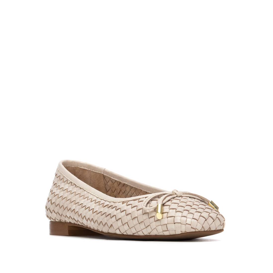 Carmela 16329602 ballerines cuir blanc tressé plat