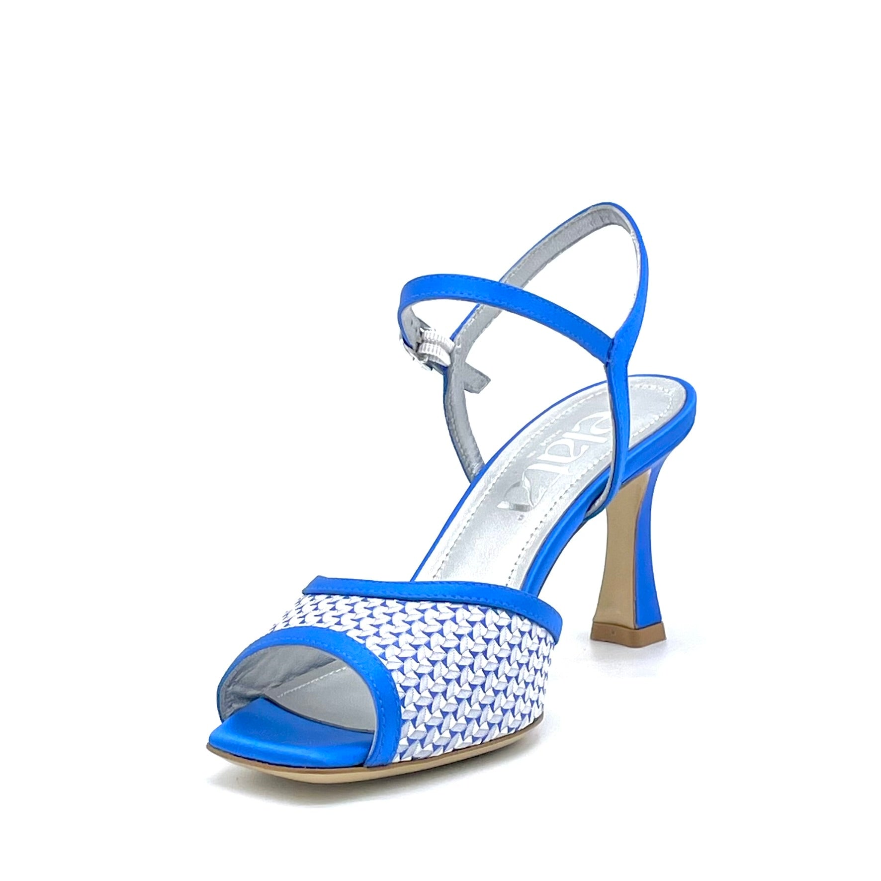 Elata 16116 sandales satin bleuette talon 7,5 cm