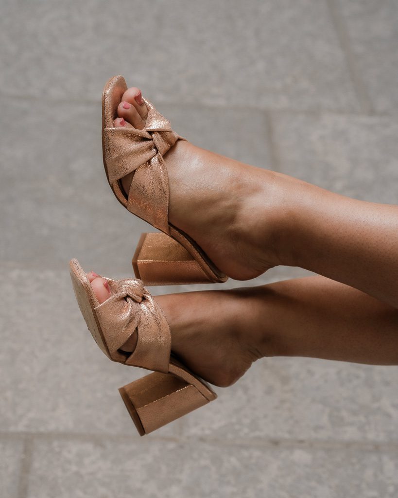 Dessine Moi Un Soulier Suzanne mule irisé or rose
