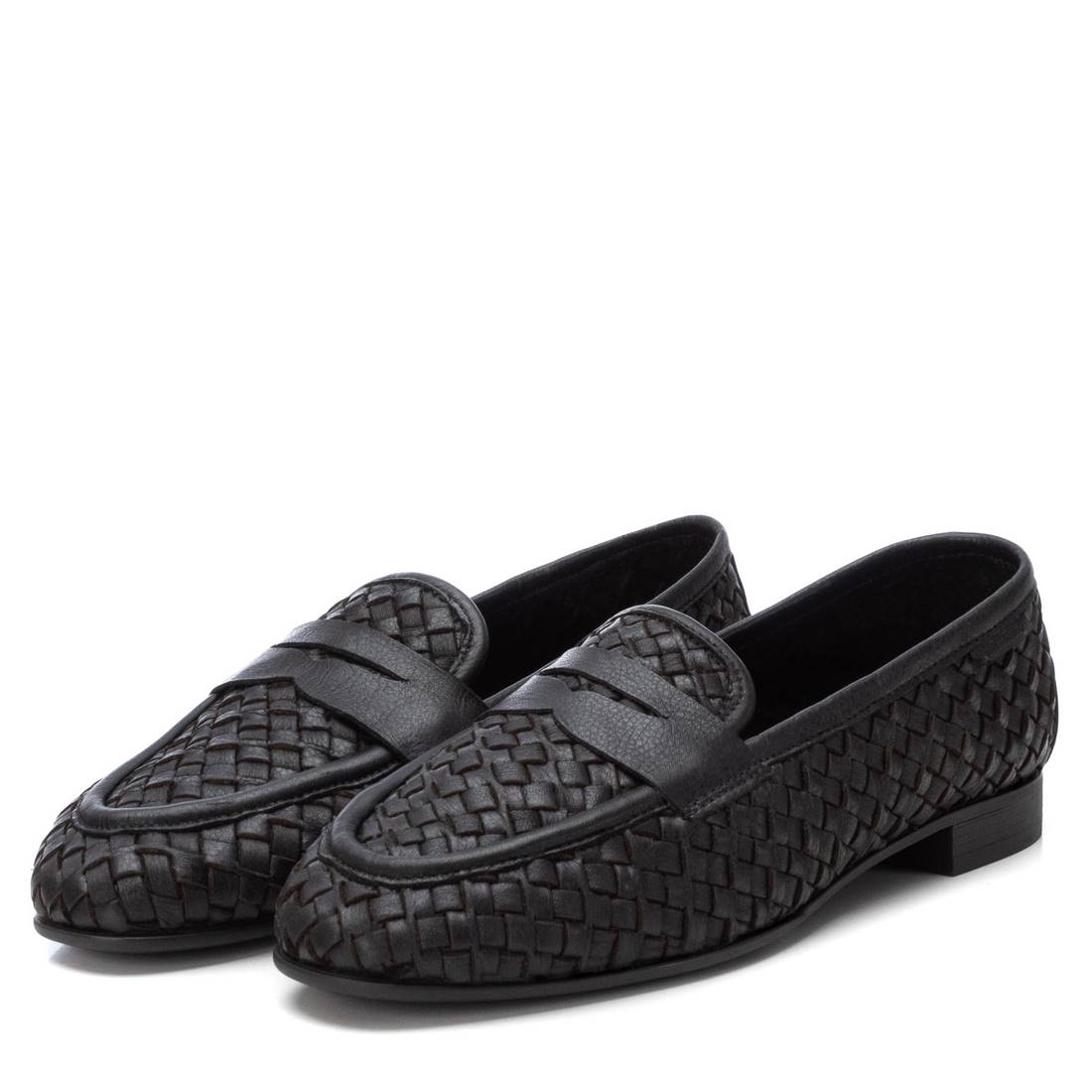 Carmela 16130205 mocassin cuir noir tressé 35-41