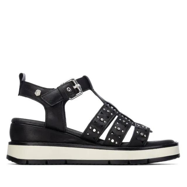Carmela 16325203 sandales noires cuir compensé