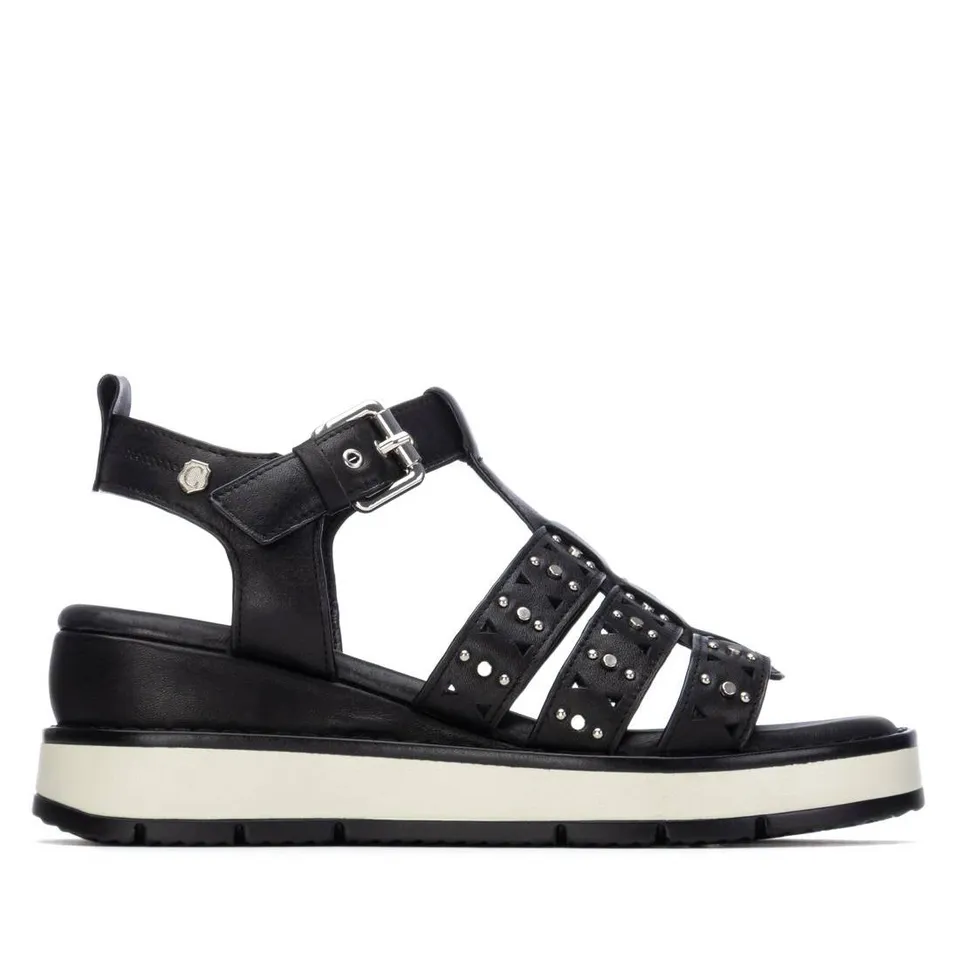 Carmela 16325203 sandales noires cuir compensé