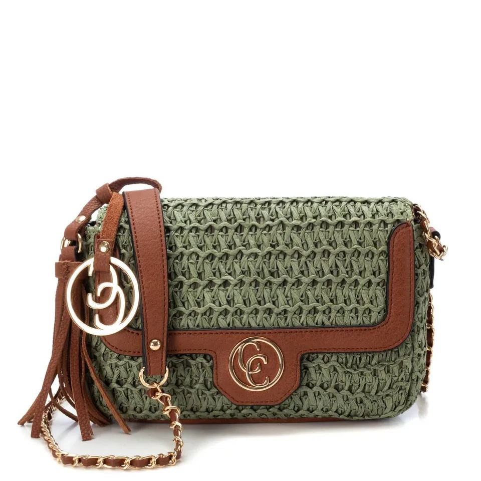 Carmela 18608803 sac bandoulière femme vert raphia