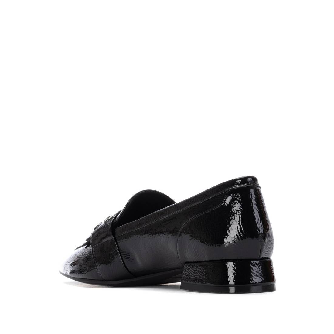 Carmela 16255801 mocassin femme noir verni talon bas