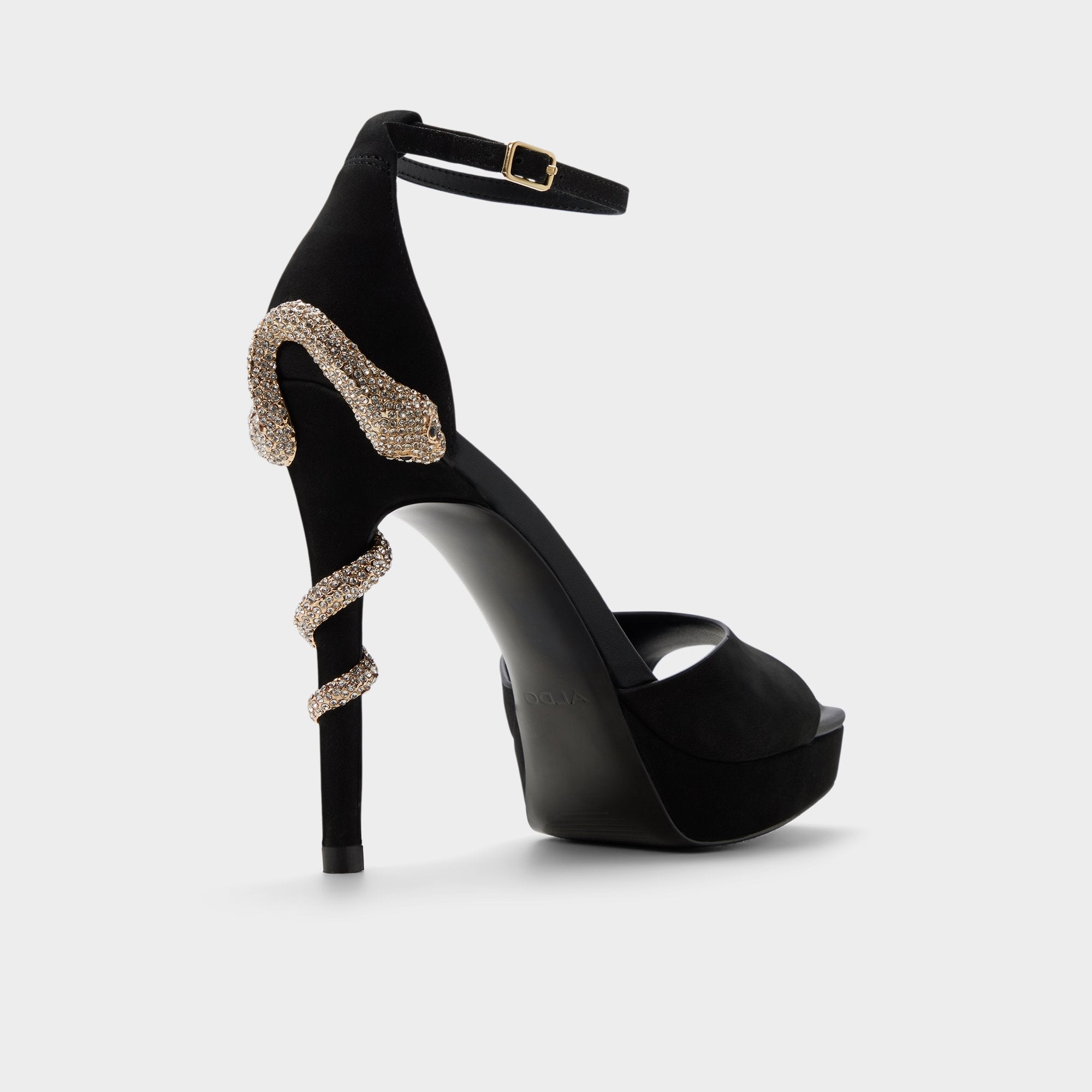 ALDO Medusa sandales à talon noires 38 serpent