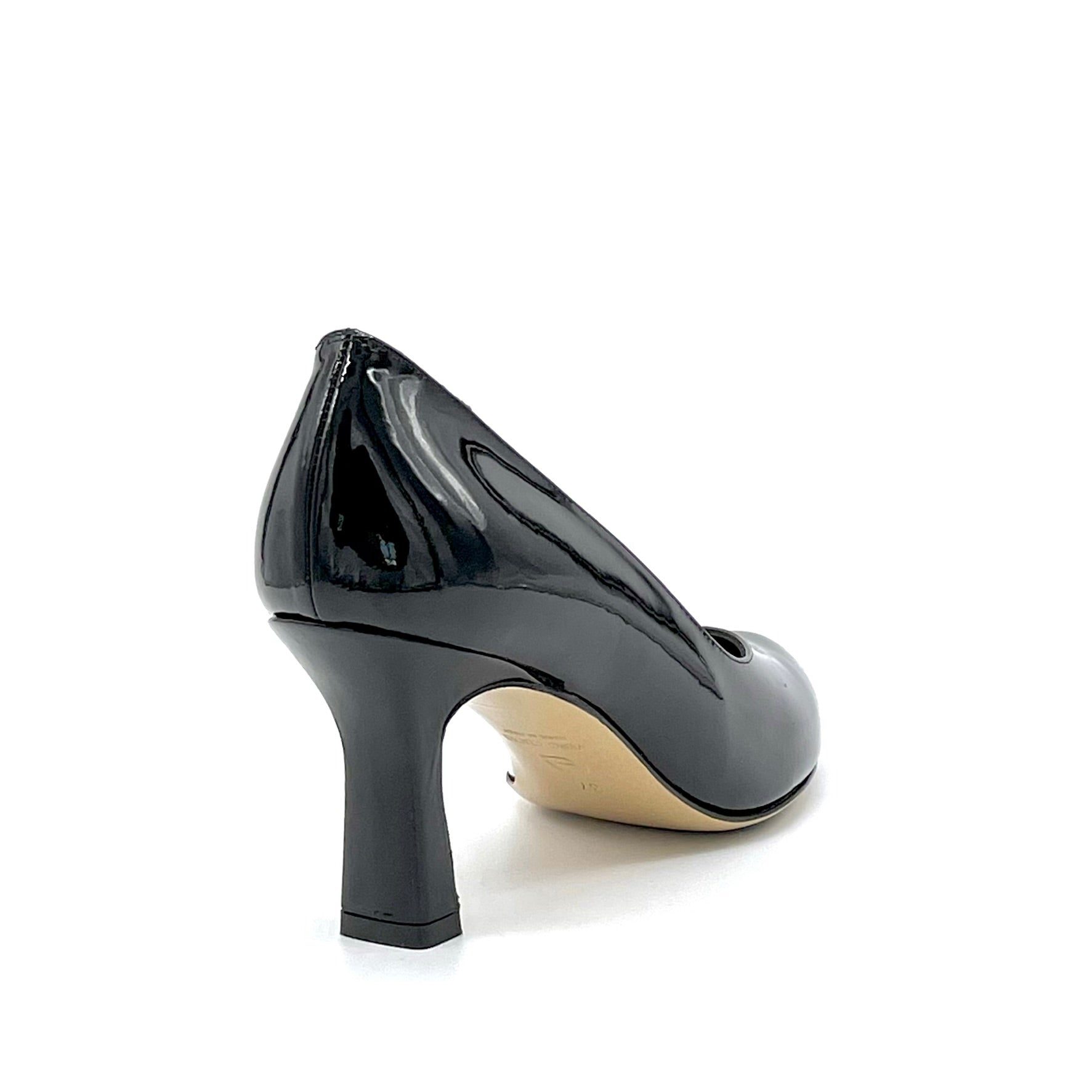 ELATA 53534 escarpin verni noir cœur talon 7,5 cm