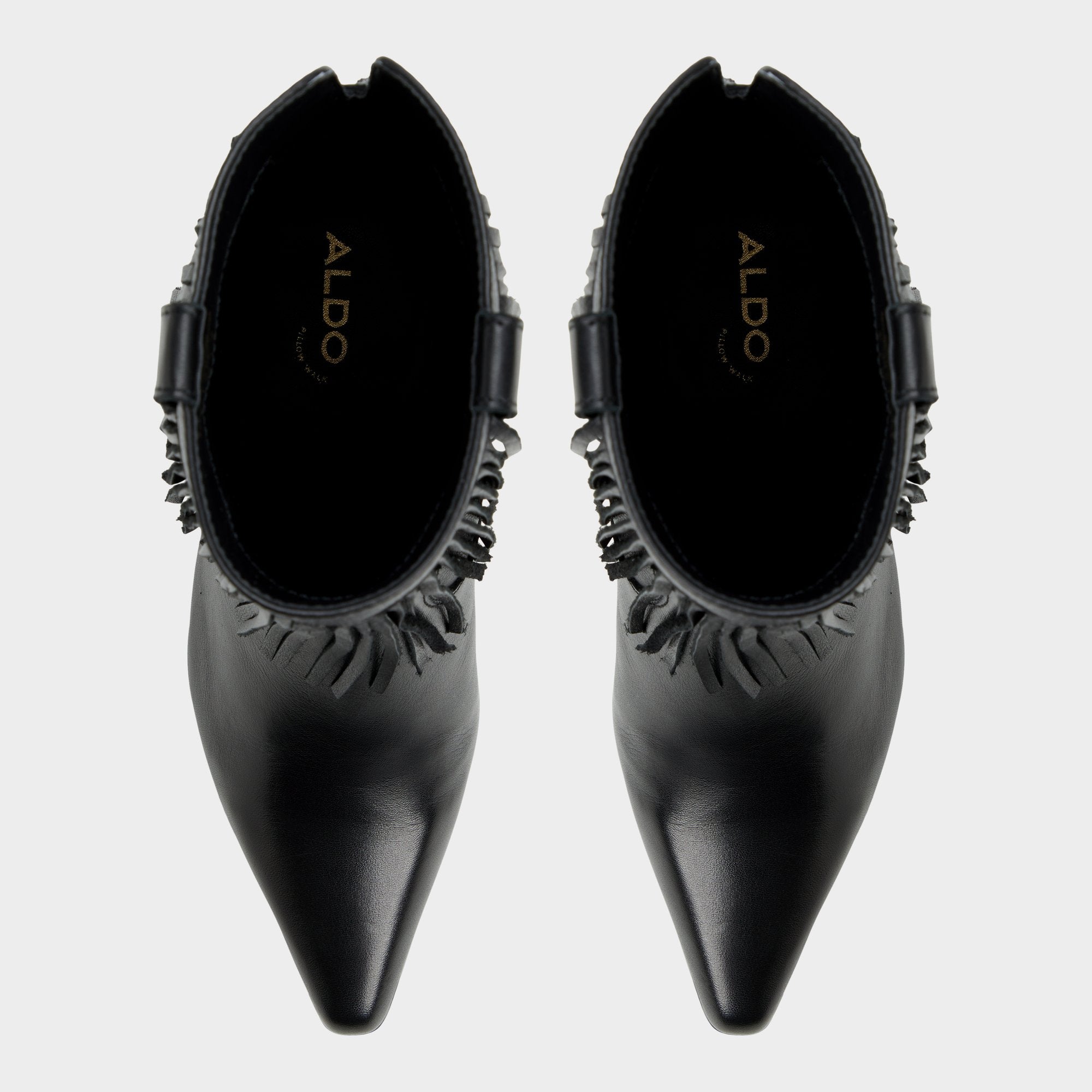 ALDO Jollene bottines cuir noir franges femme