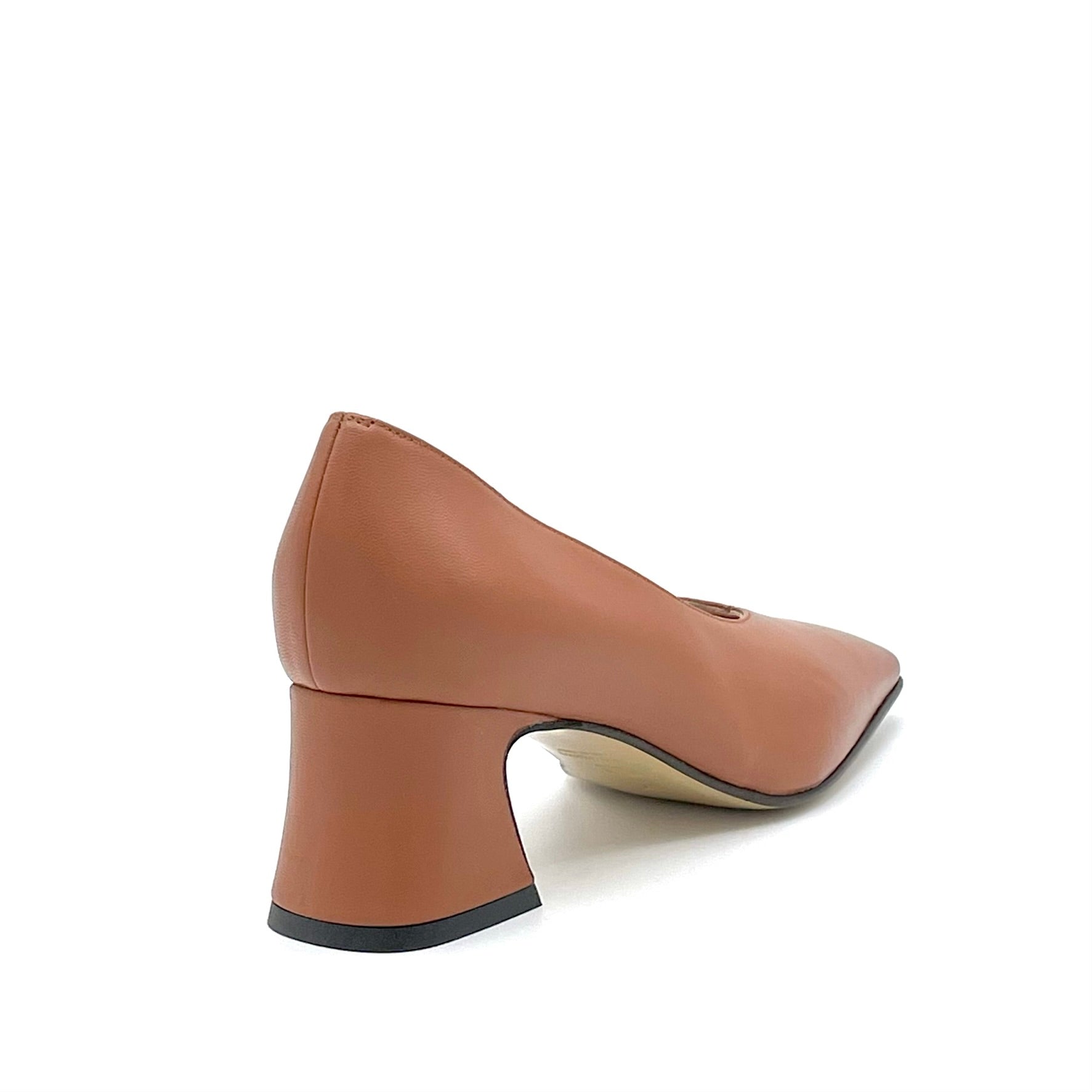 ELATA 53506 escarpins cuir caramel talon 5,5 cm