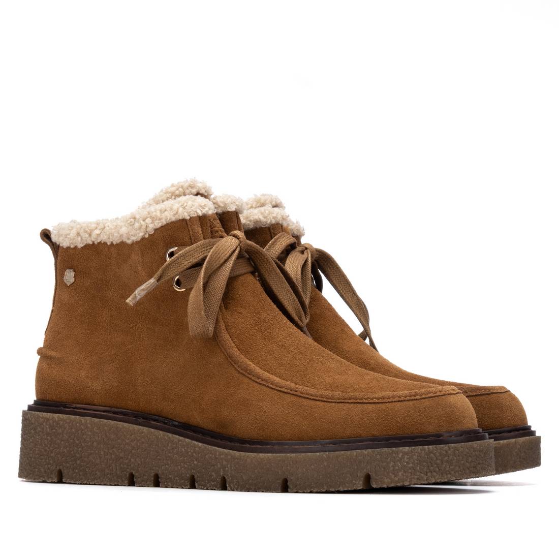 Carmela 16267002 bottine cuir camel fourrée