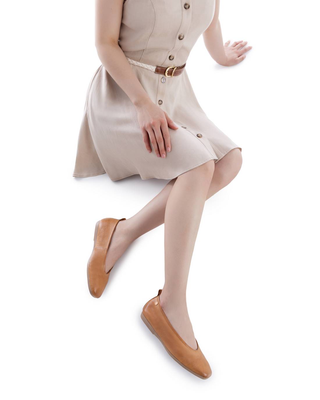 Carmela 16314003 ballerine cuir camel sans lacet