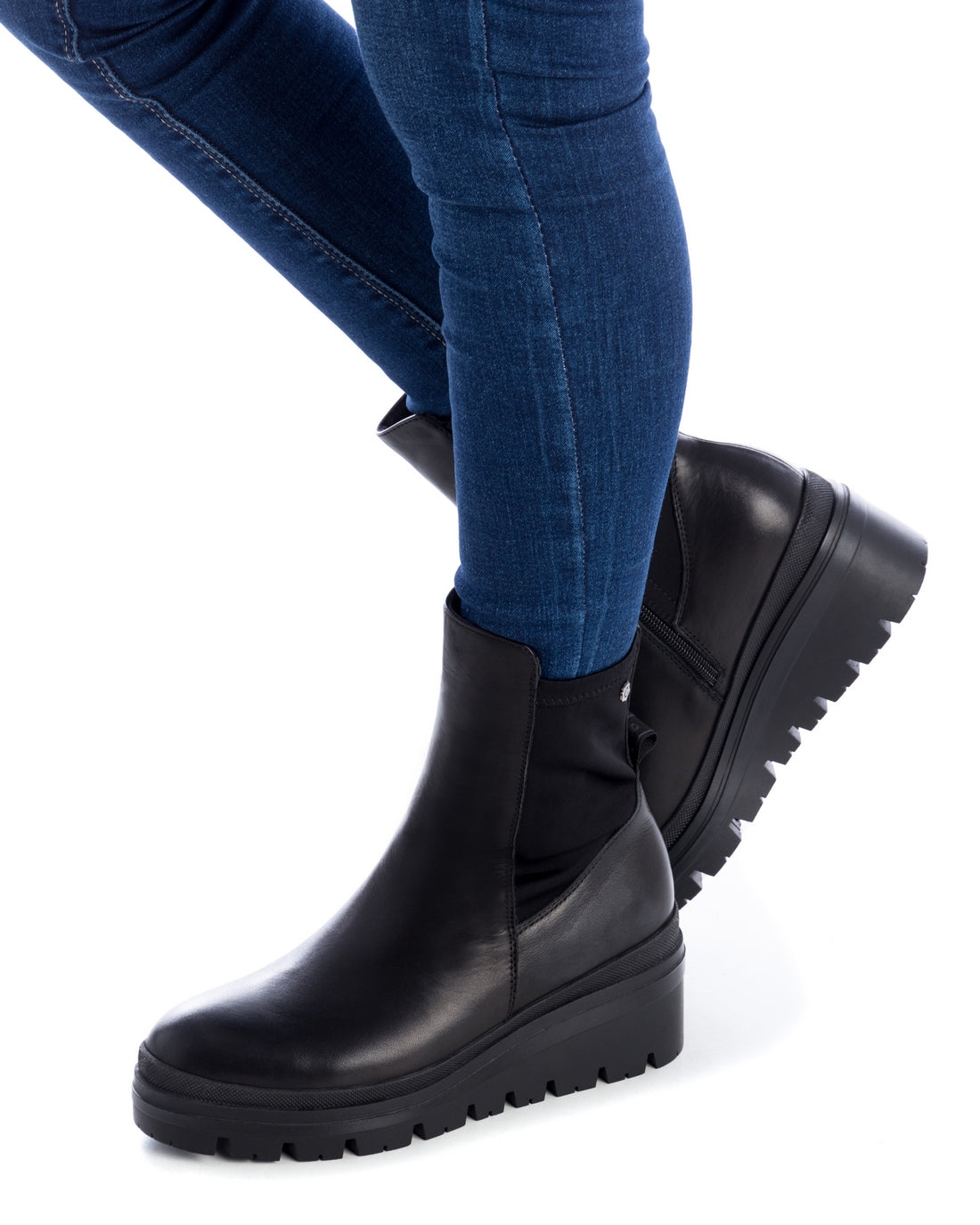 Carmela 16022901 bottines femme noir cuir compensé 6 cm