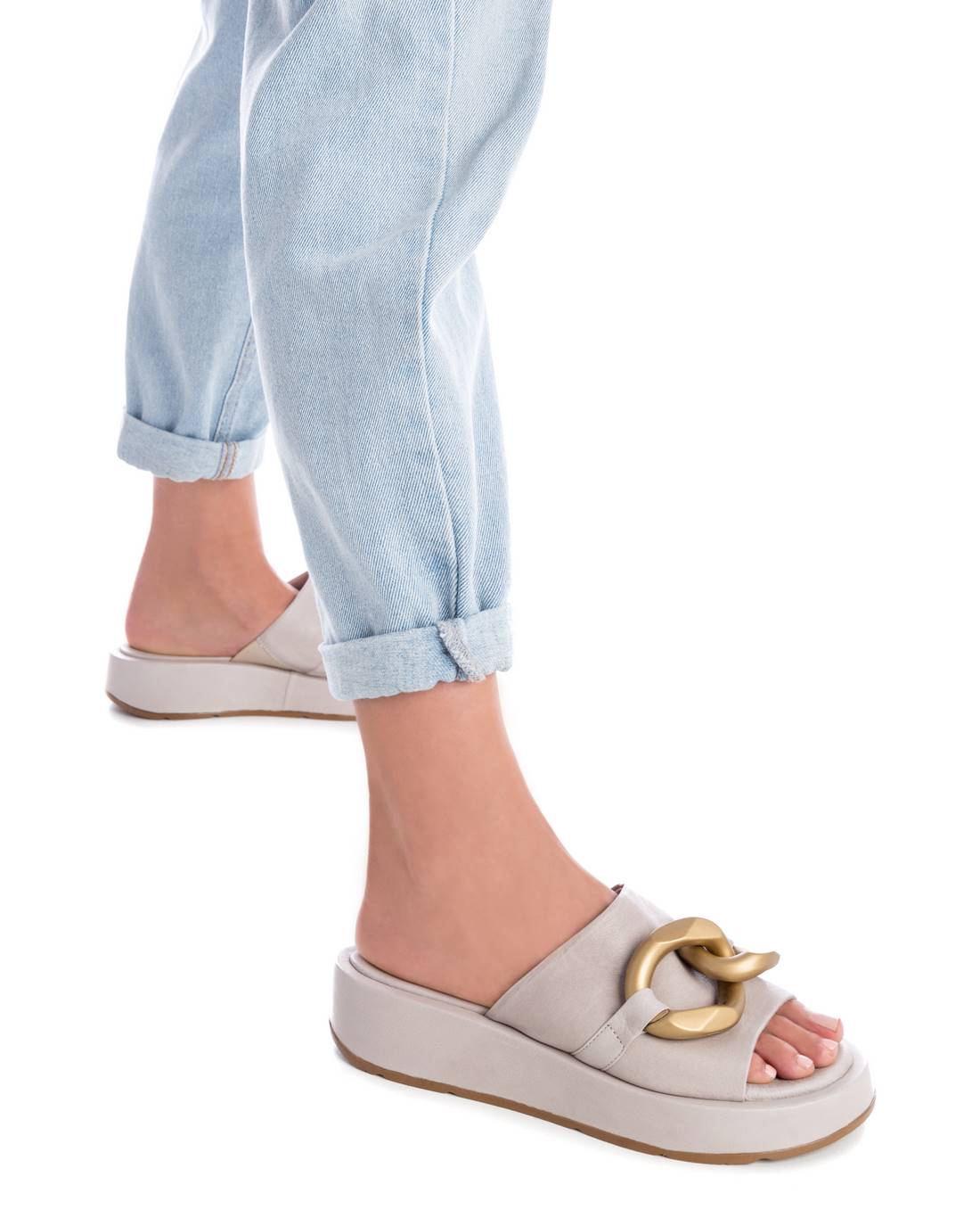 Carmela 16077410 sandale cuir blanc plateforme