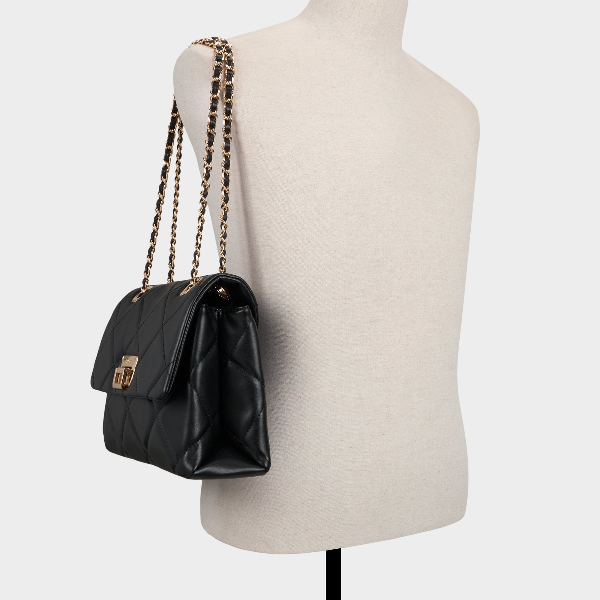 ALDO Goldenshinerr sac bandoulière matelassé noir