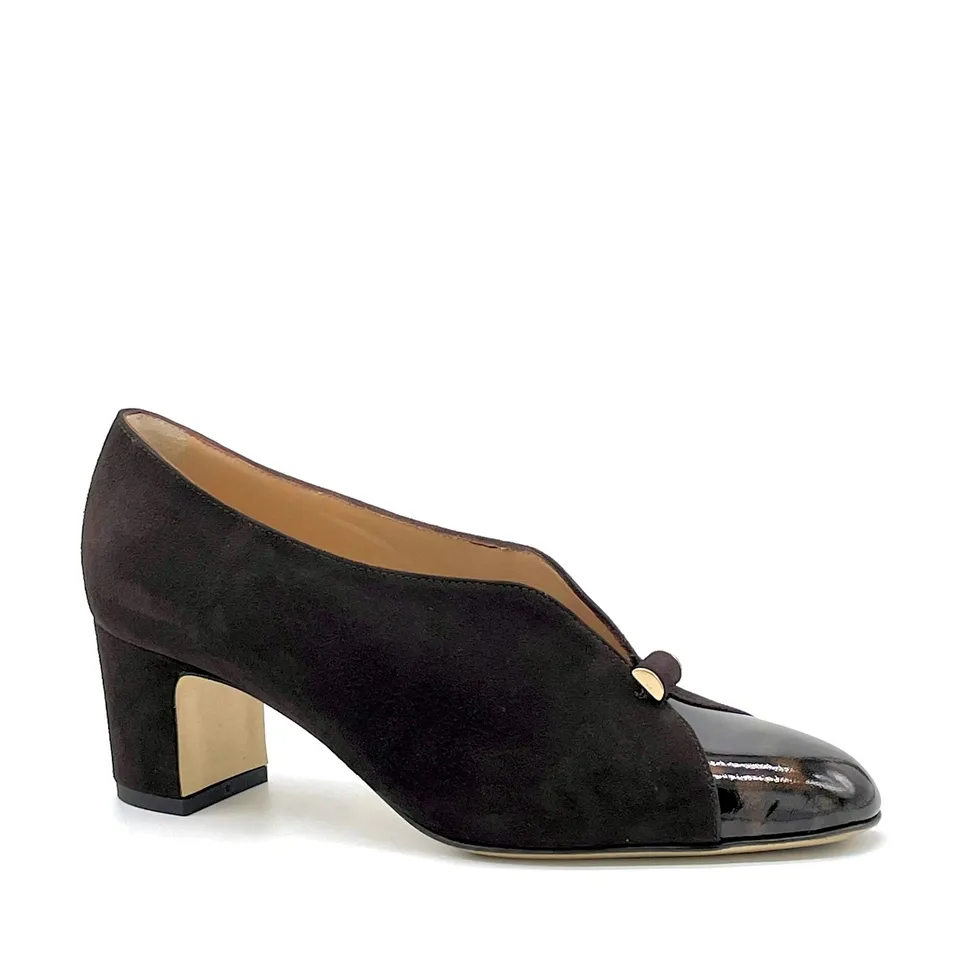 ELATA 56523 derbies suède marron vernis écaille