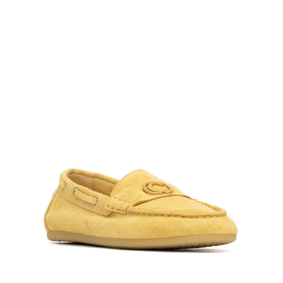 Carmela 16314305 mocassin plat jaune cuir suédé
