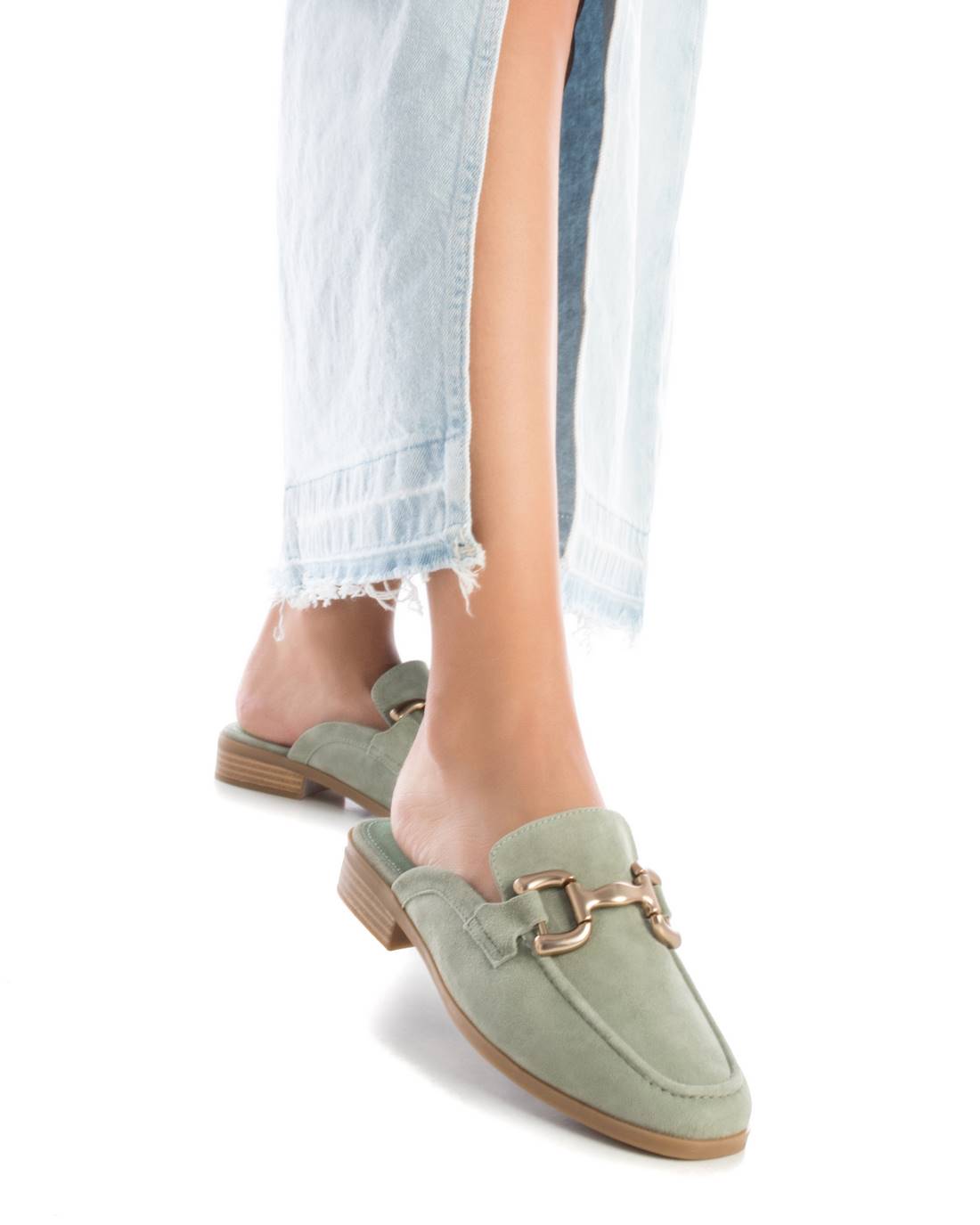 Carmela 16150501 mule femme cuir vert slip-on