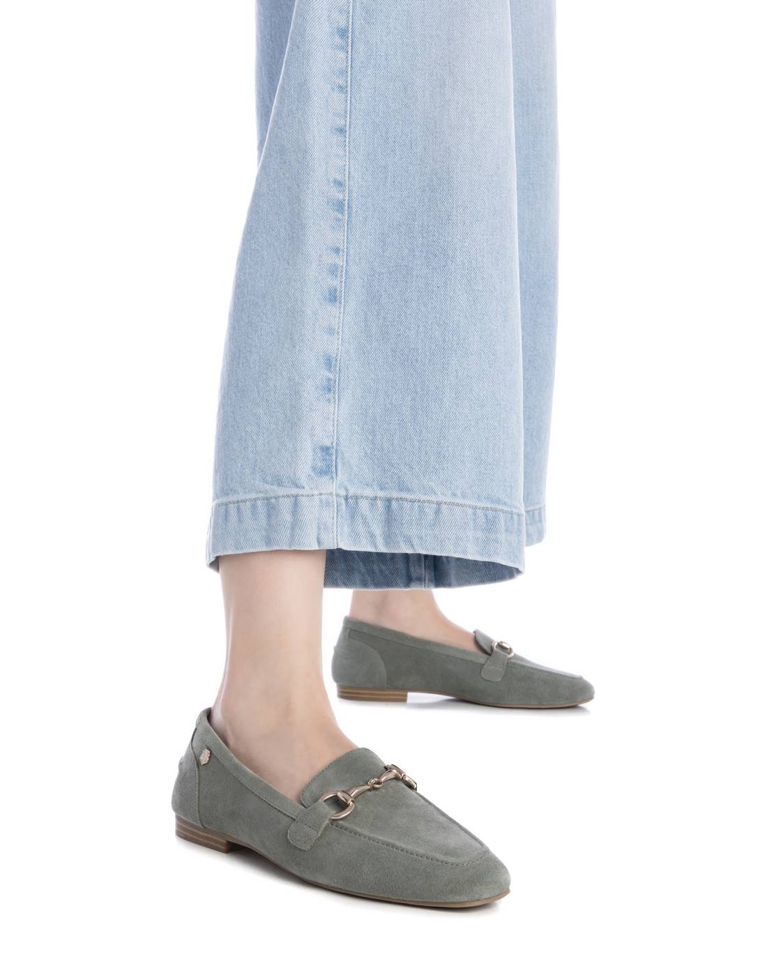 Carmela 16217503 mocassins femme kaki cuir véritable