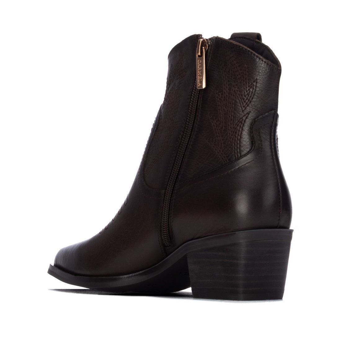 Carmela 16439102 bottine cuir marron talon bas