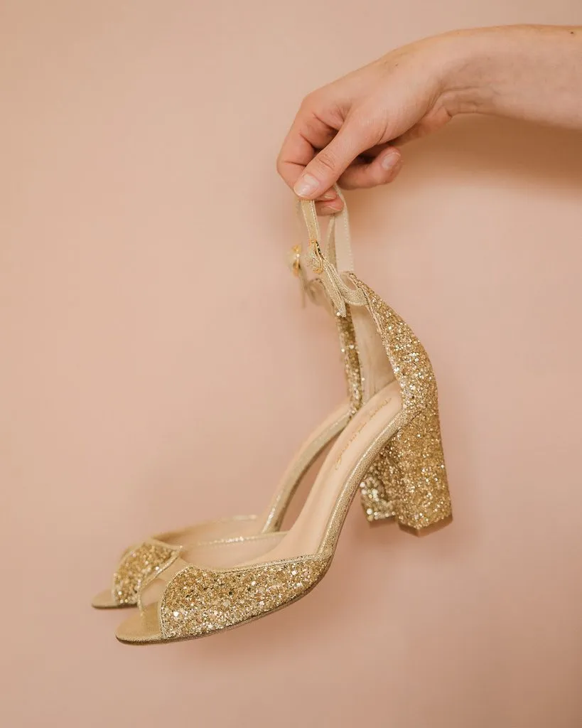 Dessine Moi Un Soulier Charlotte sandale glitter champagne