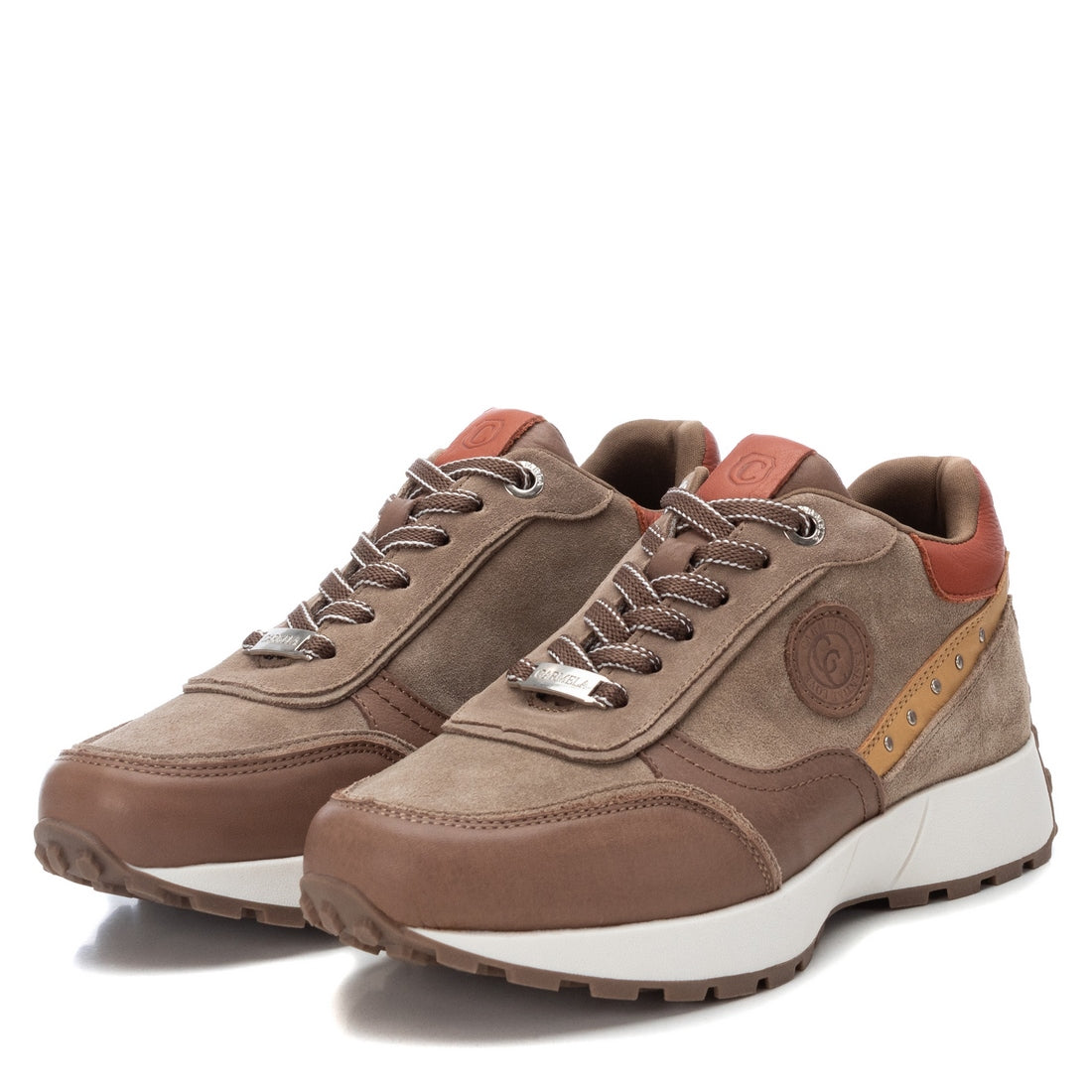 Carmela 16010003 baskets femme marron cuir lacets