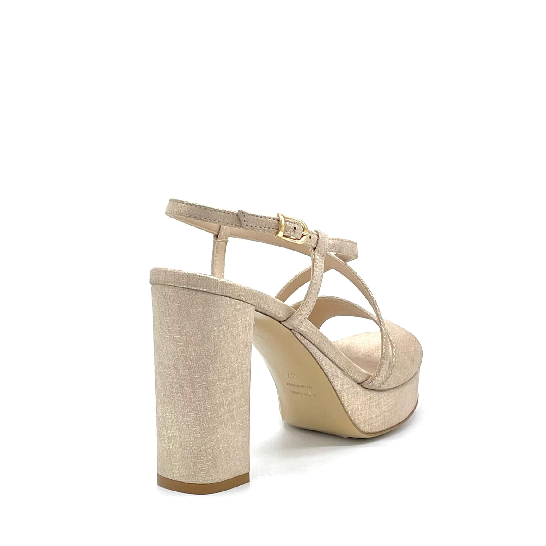 Elata 16126 sandales champagne pointure 37 talon 10,5 cm
