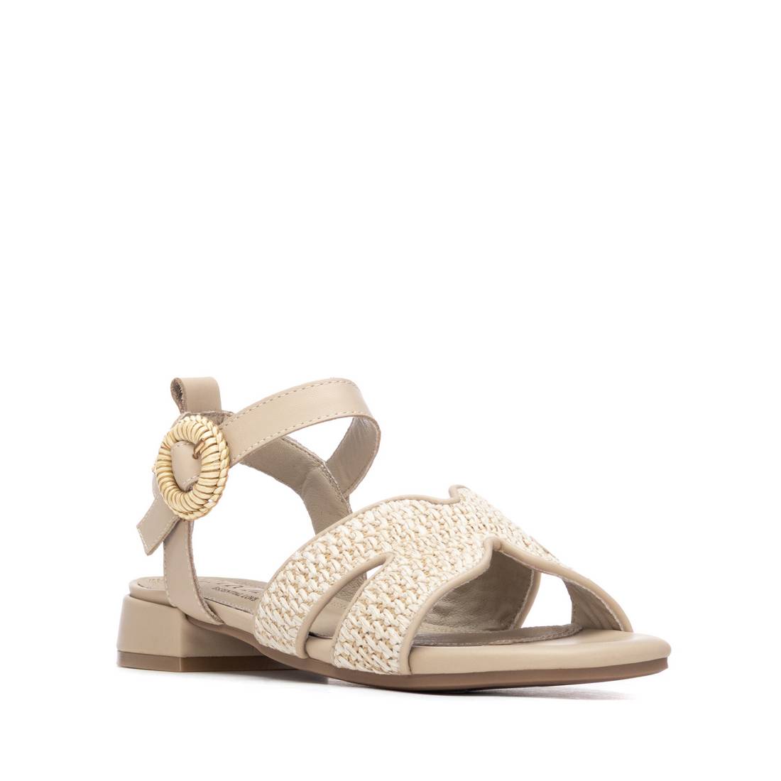 Carmela 16327301 sandales plates marron cuir tresse