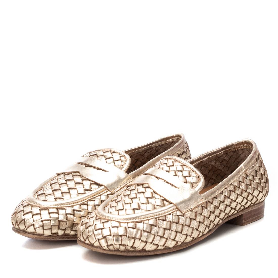 Carmela 16130201 mocassin cuir doré tressé