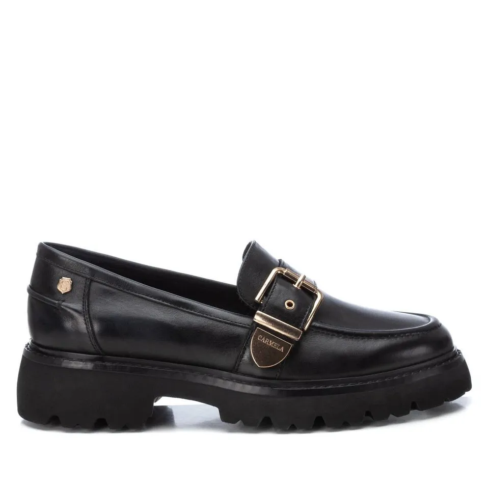 Carmela 16190701 mocassin femme noir cuir véritable