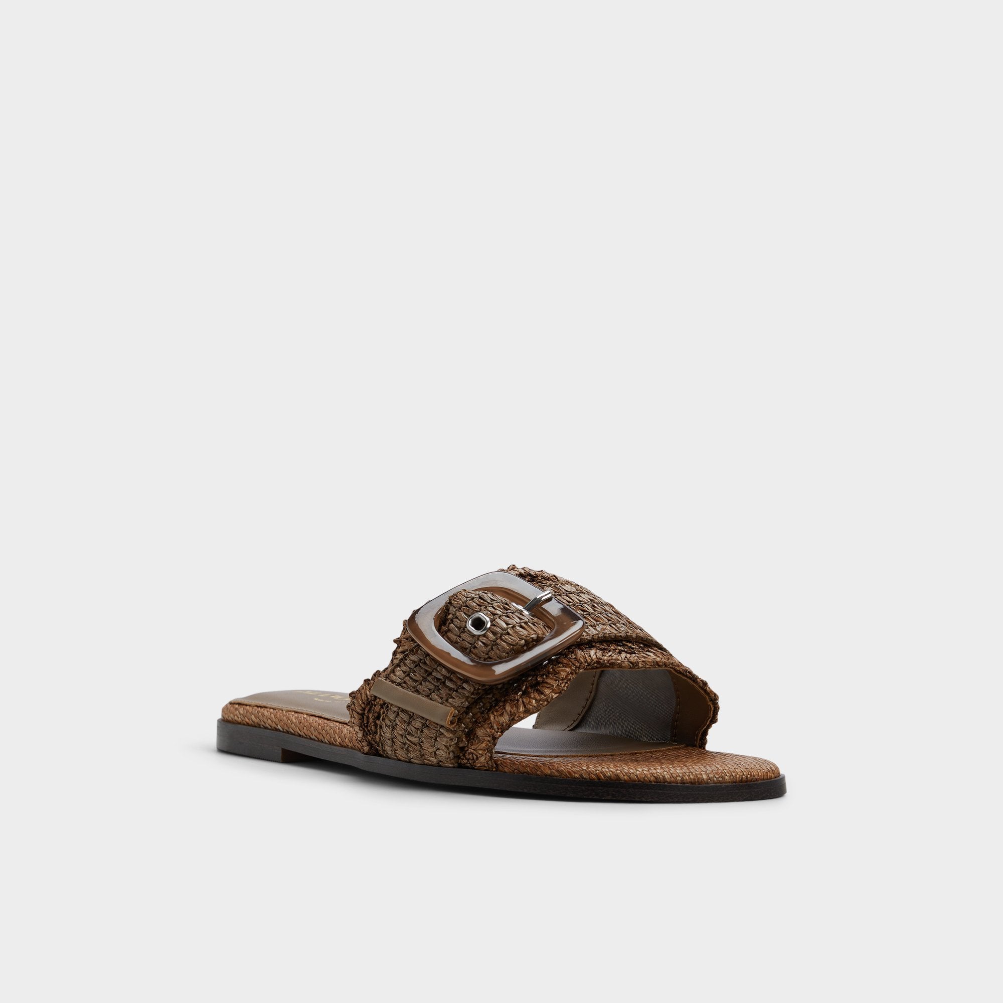 ALDO Wavysally sandales plates raphia marron