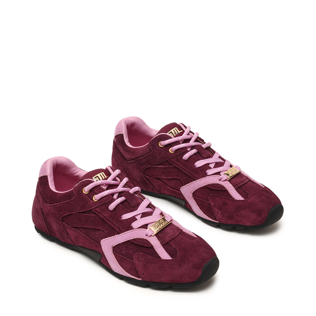 Steve Madden Asiel baskets femme suède bordeaux 2 cm
