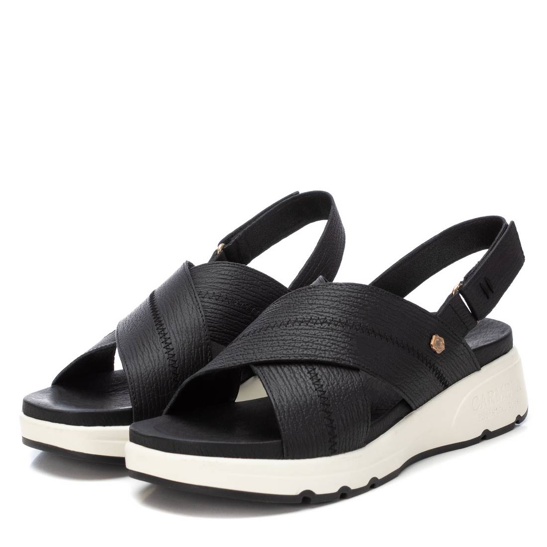 Carmela 16148104 sandales femme noir cuir plat