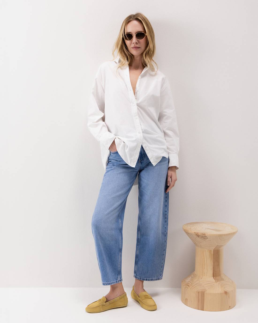 Carmela 16314305 mocassin plat jaune cuir suédé