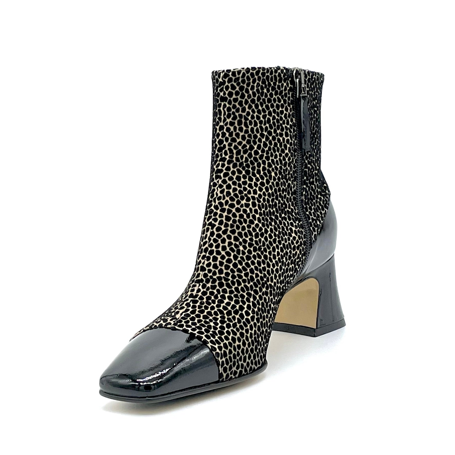 Elata 53549 bottines daim imprimé verni noir