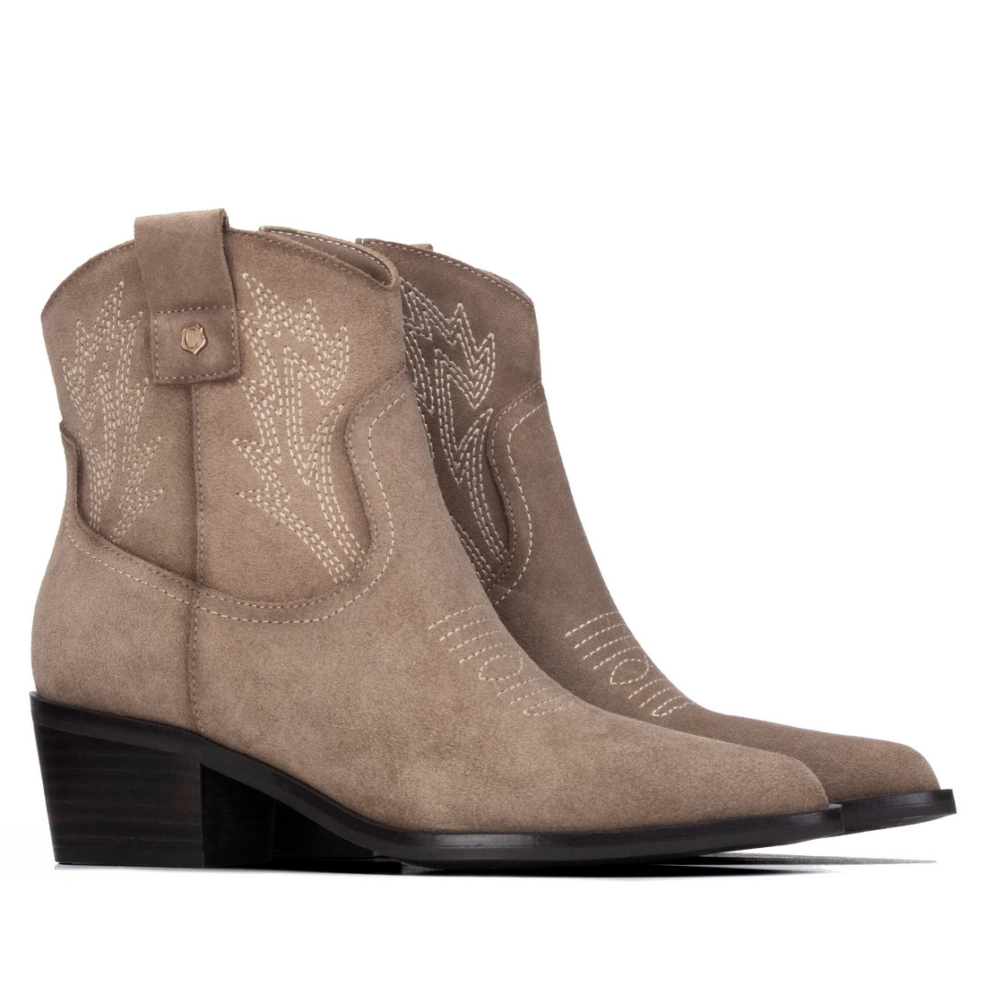 Carmela 16439003 bottine cuir taupe talon