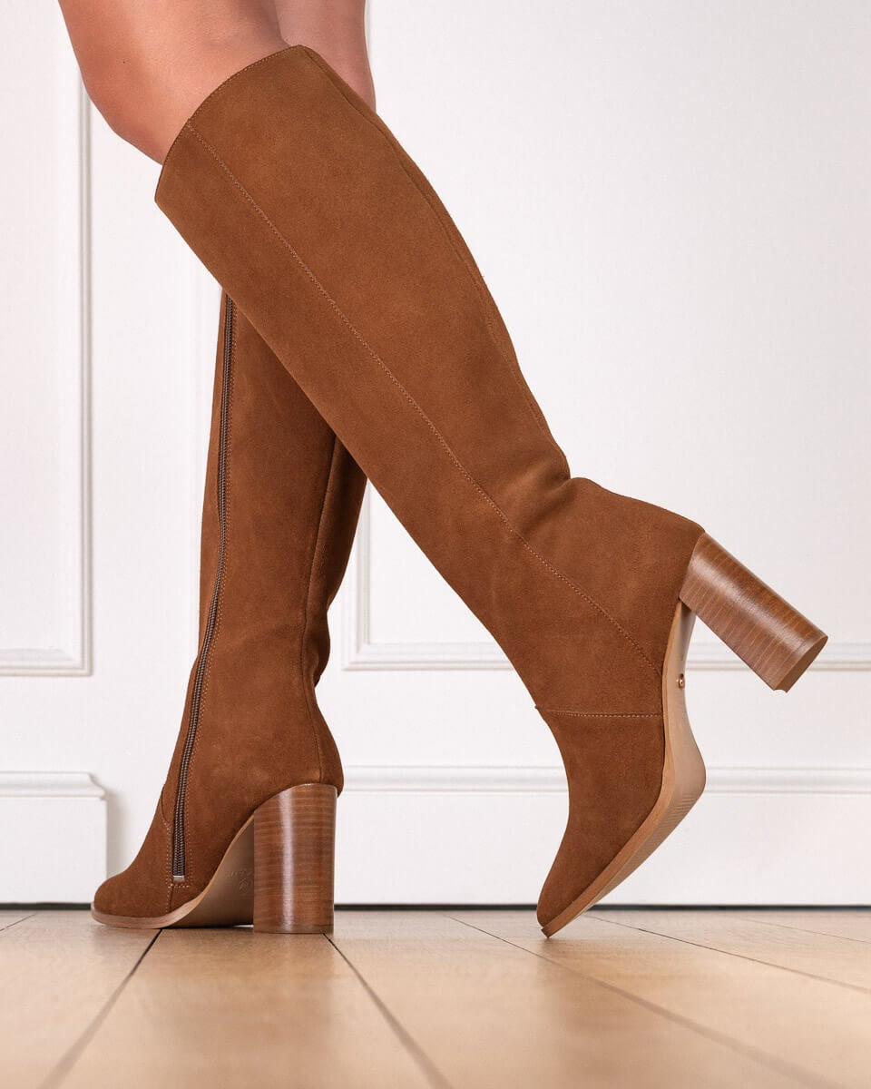 Coralie Masson Mai bottes cuir cognac talon 9 cm