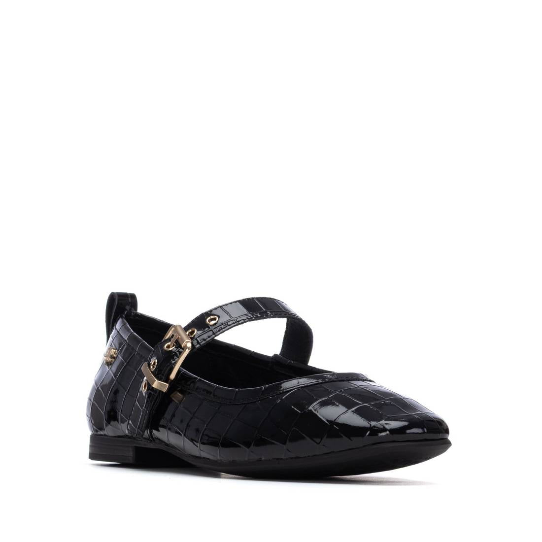 Carmela 16256201 ballerine femme noire vernie à boucle