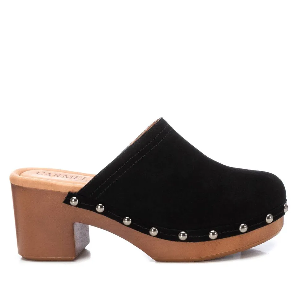 Carmela 16046105 sabot femme cuir noir clous talon 7 cm