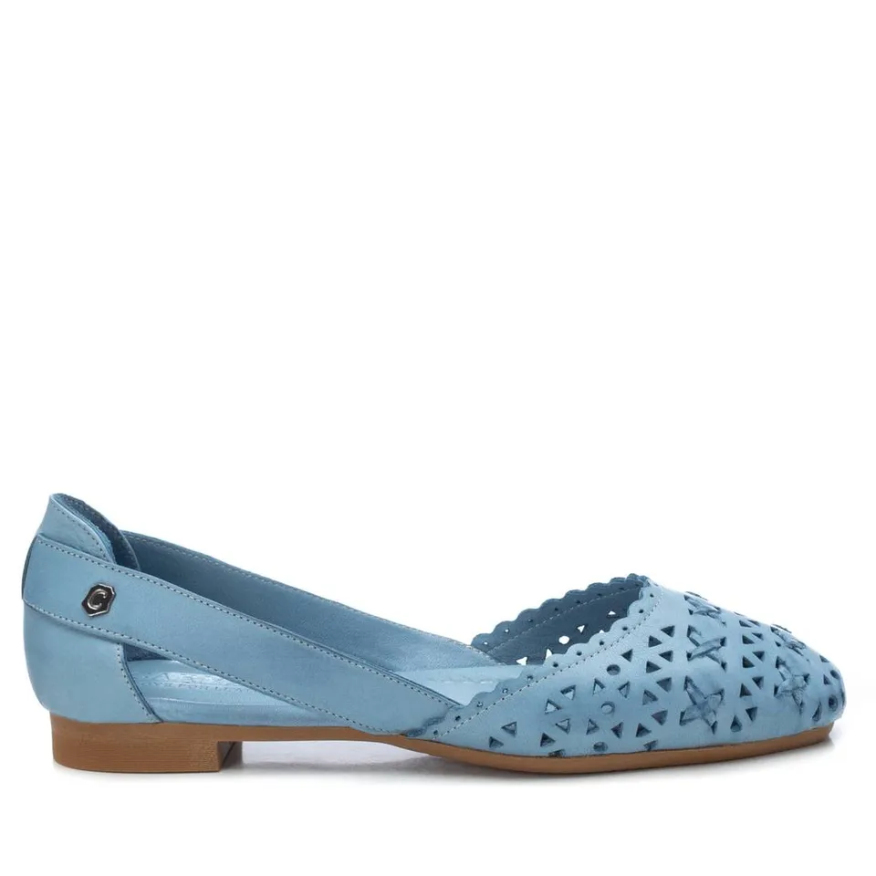 Carmela 16067209 ballerines cuir bleu ajouré plat