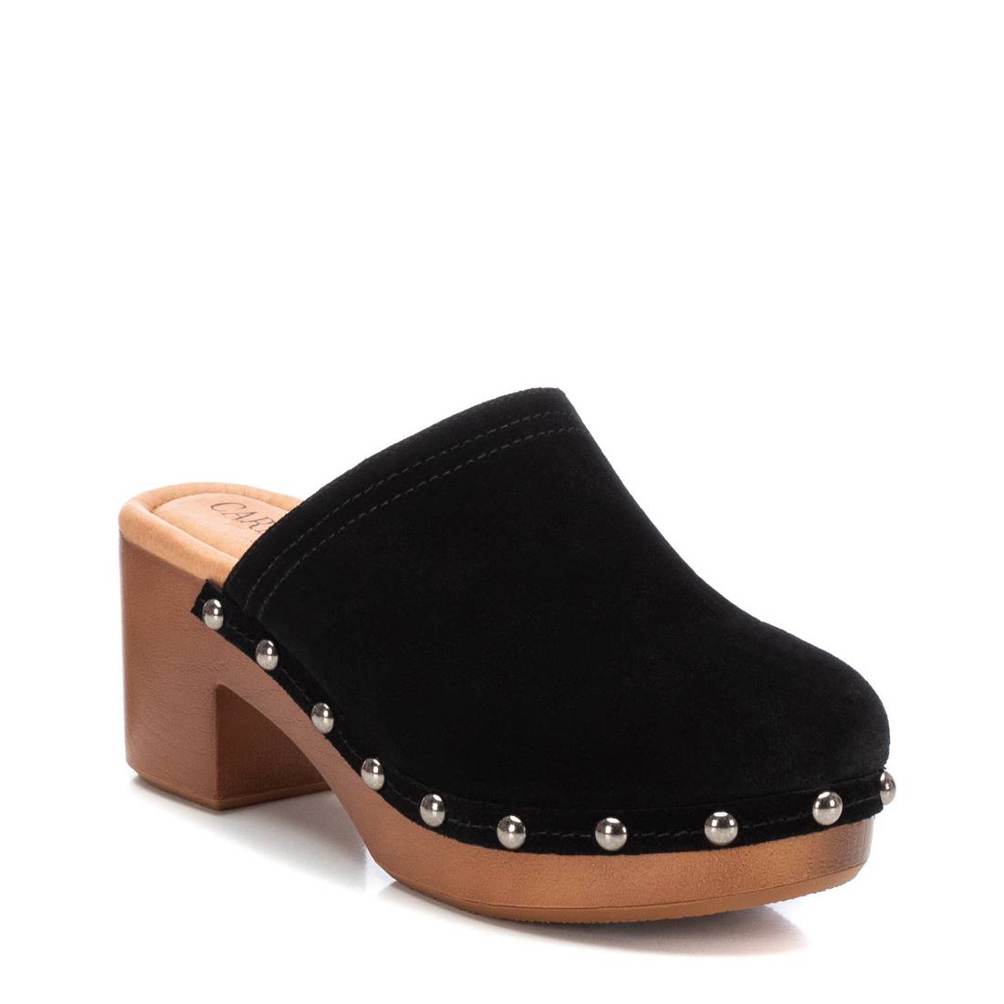 Carmela 16046105 sabot femme cuir noir clous talon 7 cm