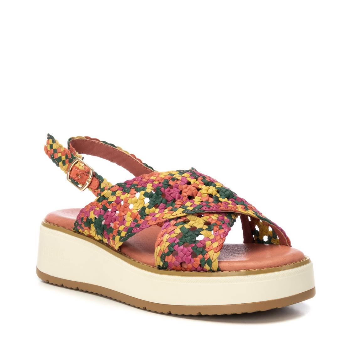 Carmela 16230603 sandale cuir orange tressée